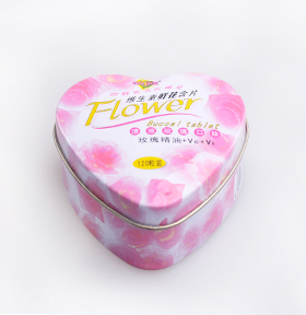 心形口含片糖果鐵盒包裝